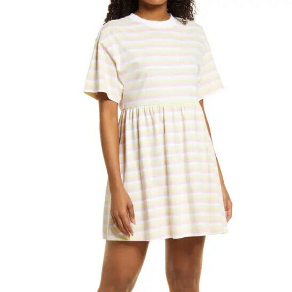BP Women Striped Mini Baby Dress BNWOT  Short Sleeve Organic Cotton